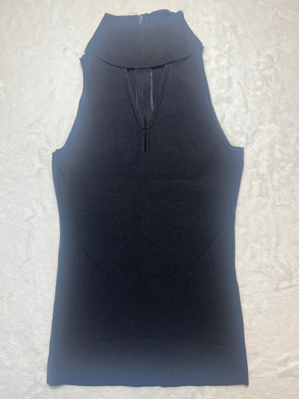 White House Black Market Black Halter Tank with Keyhole Detail